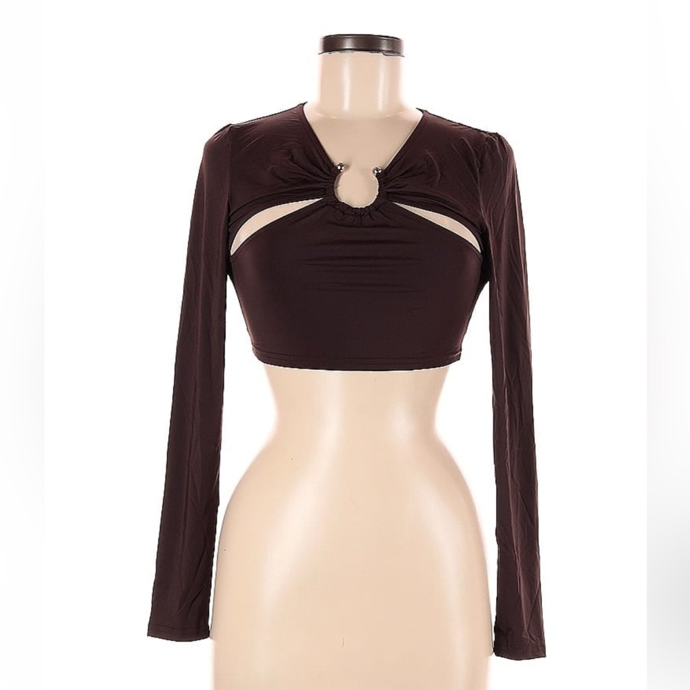 Princess Polly KELLY LONG SLEEVE TOP BROWN